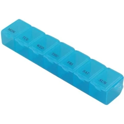 Afbeelding van 2 x pillendoos 7 dagen pillendoosjes soorteer medicijnen doosje Blauw anabox