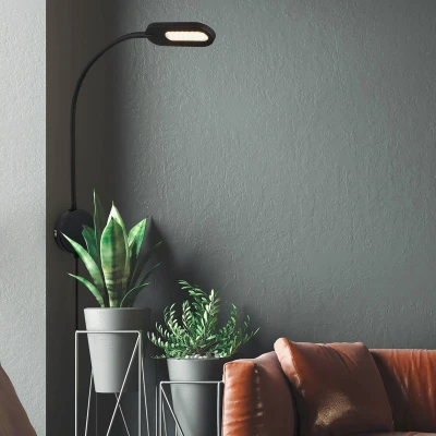 Afbeelding van BRILONER Wandlamp 2177015 Zwenkbaar Warm wit 3000K Touch functie Geleidelijk dimmen via aanraking 6W 650 lm 52 x 44,5 10 cm Zwart