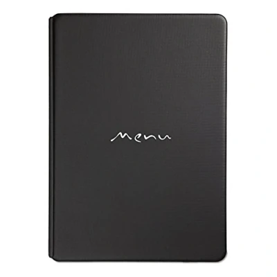 Afbeelding van I Love Menu Toscaanse menuhouder, PVC, A4 formaat, 6 dubbele inzetstukken, zwart, 31,3 x 22,6 3 cm