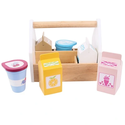 Afbeelding van Bigjigs Unbekannt Houten Kistje MET Zuivelproducten Speelgoed voor kinderen, Maat: One Size, Multi coloured