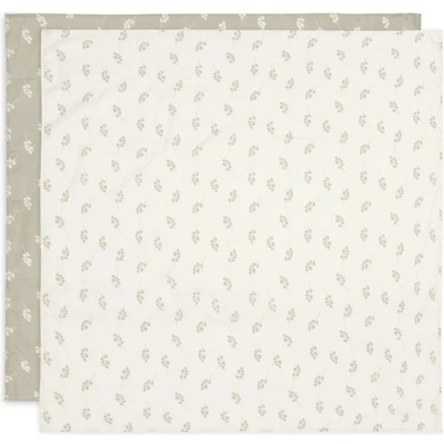 Afbeelding van Jollein Hydrofiele Doek Large 115x115cm Twig Olive Green 2 Stuks
