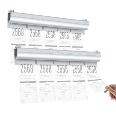Afbeelding van Set van 2 zelfklevende bonushouders Aluminium 20 cm Combineerbaar Voor keuken, ticket, bar, kantoor
