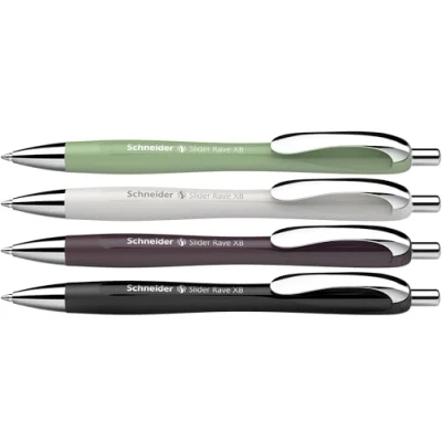 Afbeelding van Schneider balpen Slider Rave Trend penpunt XB assorti doos 3 + 1 gratis S 132684