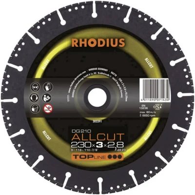 Afbeelding van Rhodius 303390 DG210 ALLCUT Diamanten doorslijpschijf Diameter 180 mm Boordiameter 22.23 1 stuk(s)