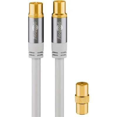 Afbeelding van TV antennekabel (type 135 dB), 4x afgeschermd verguld, coax bus&gt; stekker