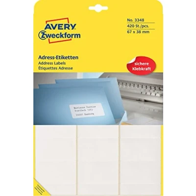 Afbeelding van Avery Addressing labels, A4 67 x 38 Wit Zelfklevend label