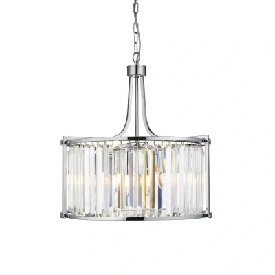 Afbeelding van Victoria hanglamp, chroomkleurig, kristalglas, 50 cm, E27