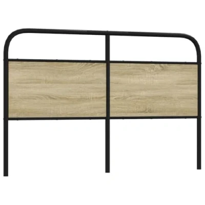 Afbeelding van vidaXL Hoofdbord 160 cm staal en bewerkt hout sonoma eikenkleurig