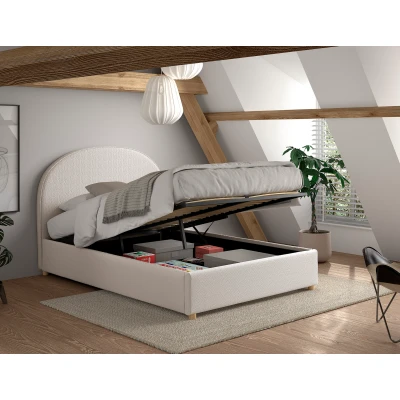 Afbeelding van Vipack Moon 2 persoons opbergbed bouclé Wit