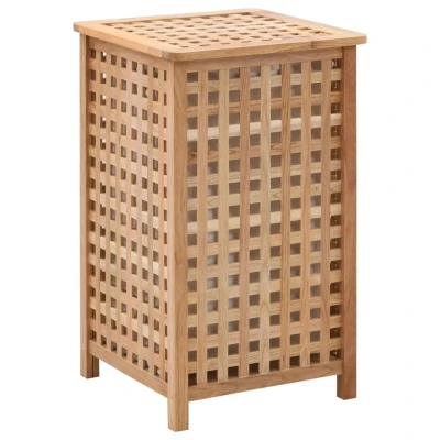 Afbeelding van Wasmand 39x39x65 cm massief walnotenhout