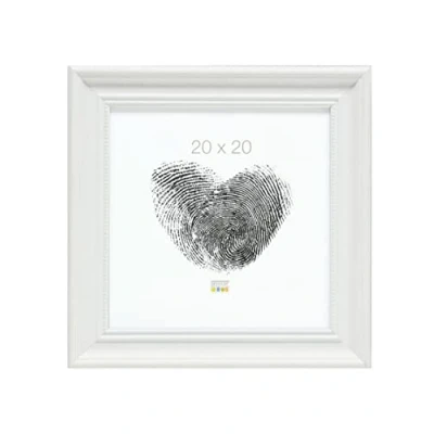 Afbeelding van Deknudt Frames fotolijst S45HF1 wit parelbiesje foto 20x20 cm