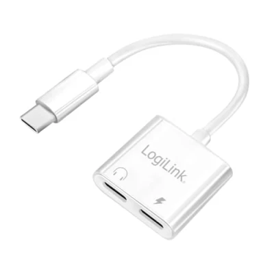 Afbeelding van LogiLink UA0433 USB C Audio Adapter Wit