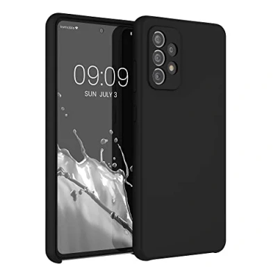 Afbeelding van kwmobile telefoonhoesje geschikt voor Samsung Galaxy A72 Hoesje met siliconen coating Smartphone case in zwart