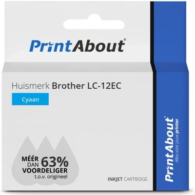 Afbeelding van Huismerk Brother LC 12EC Inktcartridge Cyaan