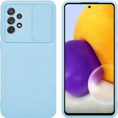 Afbeelding van Cadorabo Hoesje geschikt voor Samsung Galaxy A72 4G / 5G in Bonbon Licht Blauw Beschermhoes van flexibel TPU silicone Case Cover en met camerabescherming