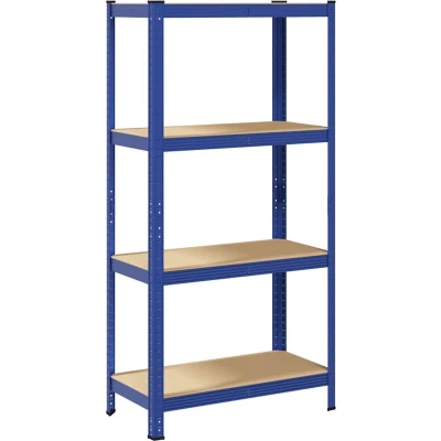 Afbeelding van vidaXL Opbergrek 4 laags staal en bewerkt hout blauw