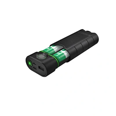 Afbeelding van Ledlenser Flex10 outdoor USB C powerbank oplader, 2 uitneembare lithiumbatterijen type 21700, korte laadduur, robuuste behuizing, IP65 bescherming, laad en capaciteitsindicatie