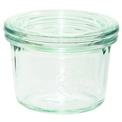 Afbeelding van Weck Set van 12 glazen potten 80 ml met deksel voor inmaakpotten hittebestendig magnetronbestendig ovenbestendig ronde rand