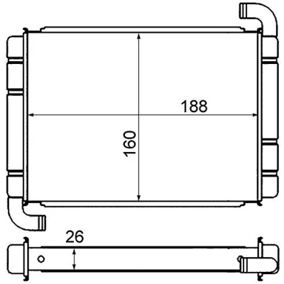 Afbeelding van MAHLE ORIGINAL AH 9 000S Warmtewisselaar Met pijpleiding, toebehoren afdichtring, spanelement