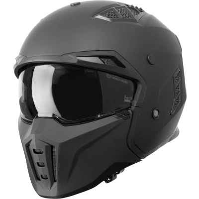 Afbeelding van VINZ Shuto Streetfighter Helm / Jethelm Scooterhelm Motorhelm Mat Zwart