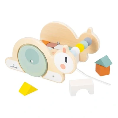 Afbeelding van Janod trekfiguur met blokken sweet cocoon slak