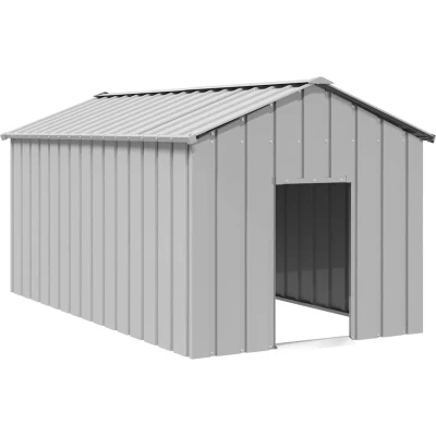 Afbeelding van vidaXL Hondenhok met dak 114x202x101 cm gegalvaniseerd staal