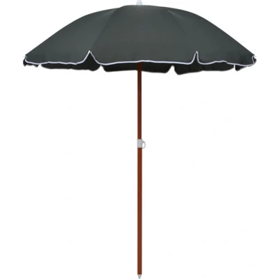 Afbeelding van Parasol met stalen paal 180 cm antraciet