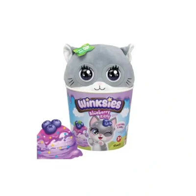 Afbeelding van Winksies Blueberry Kitten Interactieve knuffel in een ijsbeker