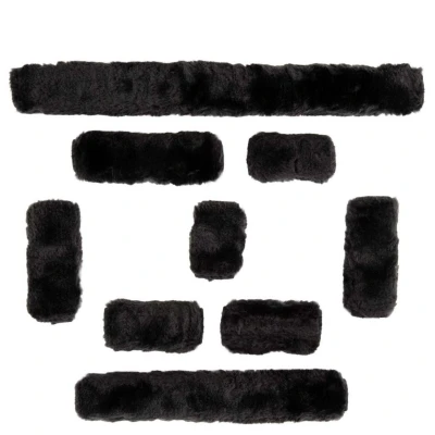 Afbeelding van Premiere Halsterbontjes Artificial Fur Set Zwart Cob