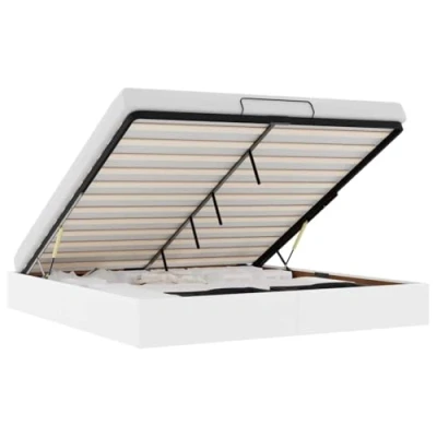 Afbeelding van vidaXL Bedframe zonder matras 160x200 cm kunstleer wit