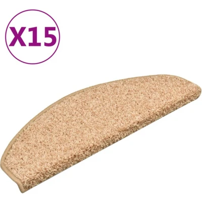 Afbeelding van Trapmatten 15 st 65x21x4 cm goudkleurig