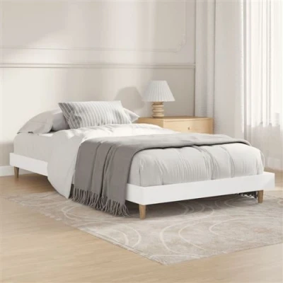 Image de vidaXL Cadre de lit blanc 90x200 cm bois d&#039;ingénierie