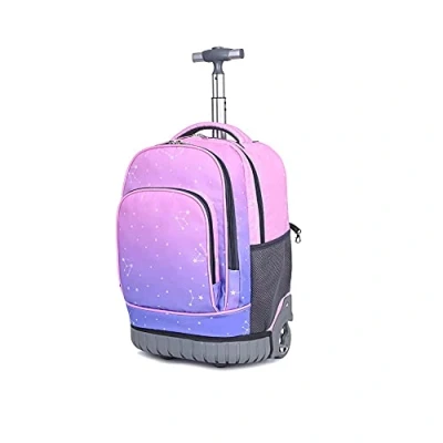 Afbeelding van CONPHERON Trolley rugzak met 2 wielen, schooltas, cabinebagage, vrije tijd, reizen, kinderen, meisjes, jongens, Sterrenhemel