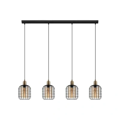 Afbeelding van hanglamp Chisle E27 130 cm glas zwart/amber Zwart Staal EGLO