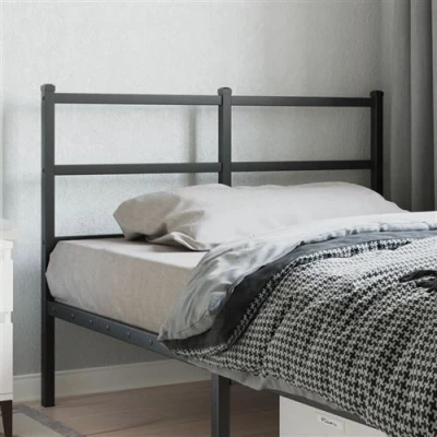 Image de vidaXL Tête de lit métal noir 120 cm