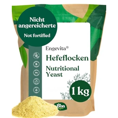 Afbeelding van Bon Vegan Engevita 1000 g onverrijkte voedingsgistvlokken veganistische kaasvervanger met B vitaminen GMO vrij glutenvrij zonder toevoeging van