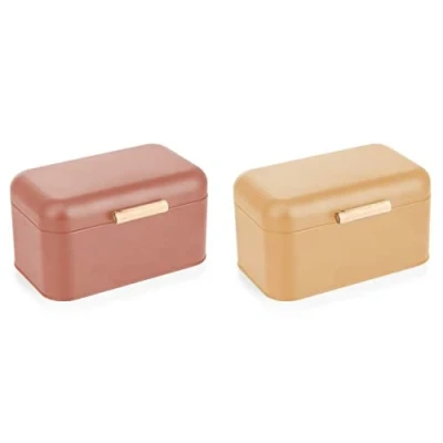 Afbeelding van Broodmand DKD Home Decor 30,50 x 20,7 15 cm Metaal Terra cotta Geel Vintage (2 Stuks)