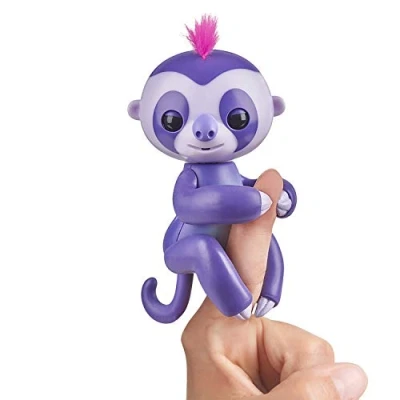 Afbeelding van Fingerlings Marge 3752 Interactief speelgoed, luiaard, violet reageert op geluiden, bewegingen en aanraking