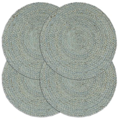 Afbeelding van Placemats 4 st rond 38 cm jute olijfgroen