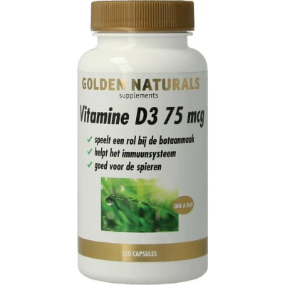 Afbeelding van Golden Naturals Vitamine D3 75mcg Capsules