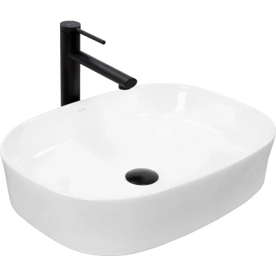 Afbeelding van REA Angie Opzetwastafel Waskom 52 x 38 11.5 cm Glans Wit