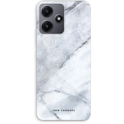 Afbeelding van Case Company® hoesje geschikt voor Xiaomi Redmi 12 Witte marmer Soft Cover Telefoonhoesje Bescherming aan alle Kanten en Schermrand