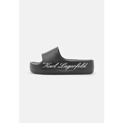 Afbeelding van KARL Lagerfeld KOBO Hotel Platform Slide Muiltjes, Dames, Maat: 35, Black Kunststof