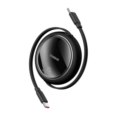 Afbeelding van Baseus Free2Draw Oprolbare USB C naar Kabel 100W PD 1M Zwart