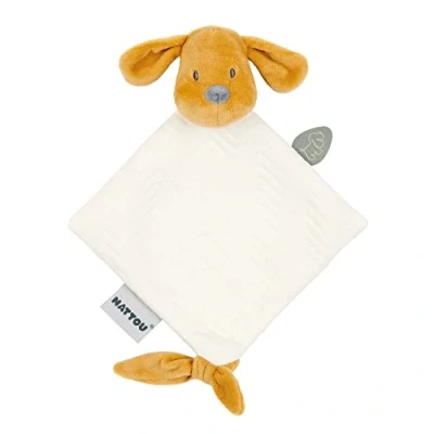 Afbeelding van Nattou Mini plat knuffeldier, hond Charlie, reisgenoot vanaf de geboorte, ca. 28 cm, veganistisch, jacquard, katoen/polyester, vanille
