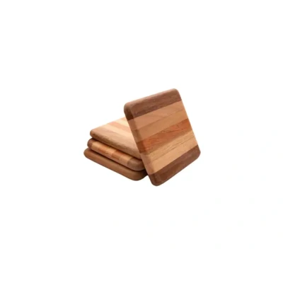 Afbeelding van Point Virgule set van 4 houten onderzetters