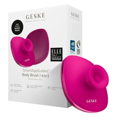 Afbeelding van GESKE SmartAppGuided™ 4 in 1 gezichtsborstel gezichtsreinigingsborstel met handvat zachte siliconen borstel professionele gezichtsreiniging gezichtsreinigingsapparaat huidreiniging