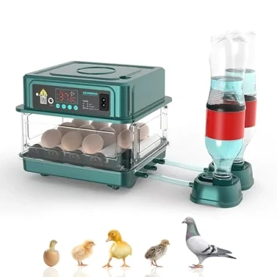 Afbeelding van automatische broedmachine, incubator 24/36 met automatisch flip systeem en temperatuurregeling, geschikt voor kippeneieren, kwarteleitjes (10 eieren)