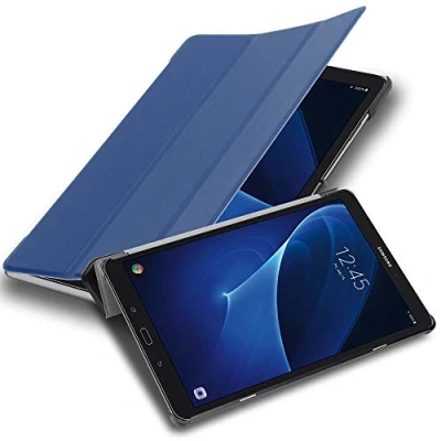 Afbeelding van Cadorabo Tablet Hoesje geschikt voor Samsung Galaxy Tab A 2016 (10.1 inch) in JERSEY DONKER BLAUW Ultra dun beschermend geval met automatische Wake Up en Stand functie Book Case Cover Etui