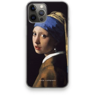 Afbeelding van Case Company® hoesje geschikt voor iPhone 12 Pro Max The Pearl Earring Soft Cover Telefoonhoesje Bescherming aan alle Kanten en Schermrand